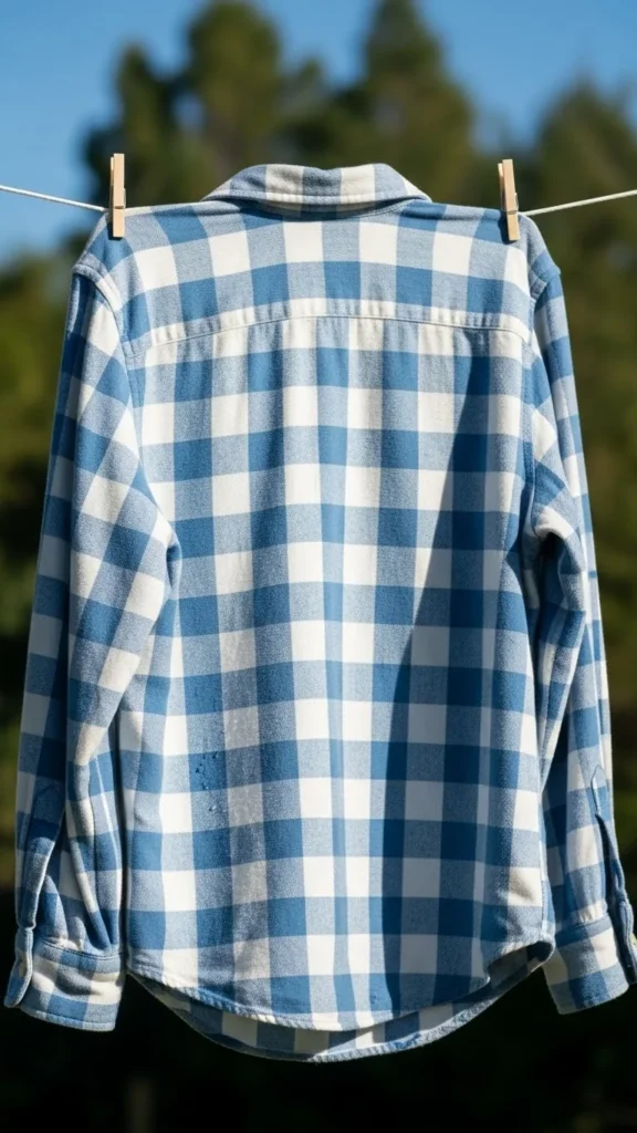 Blue and White Gingham Flannel