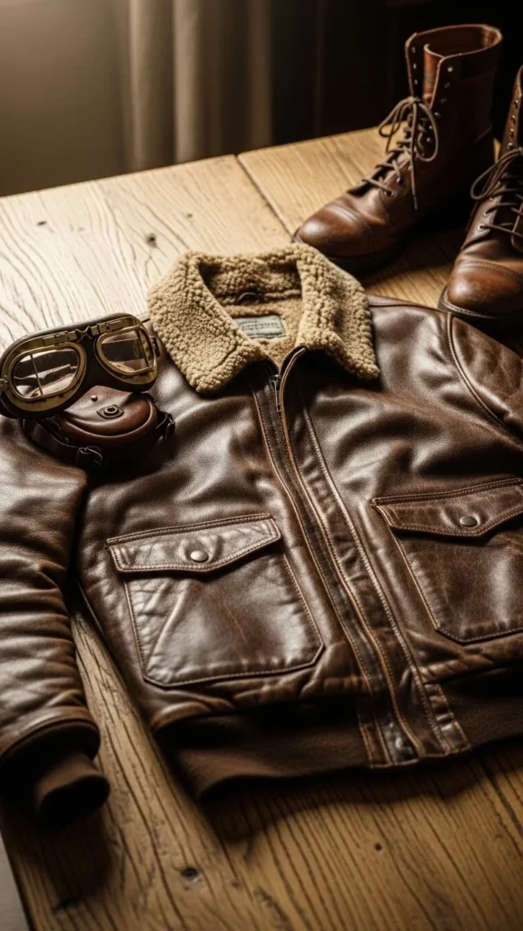 Brown Vintage Bomber