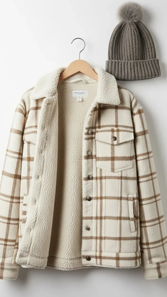 Cream Sherpa-Lined Flannel