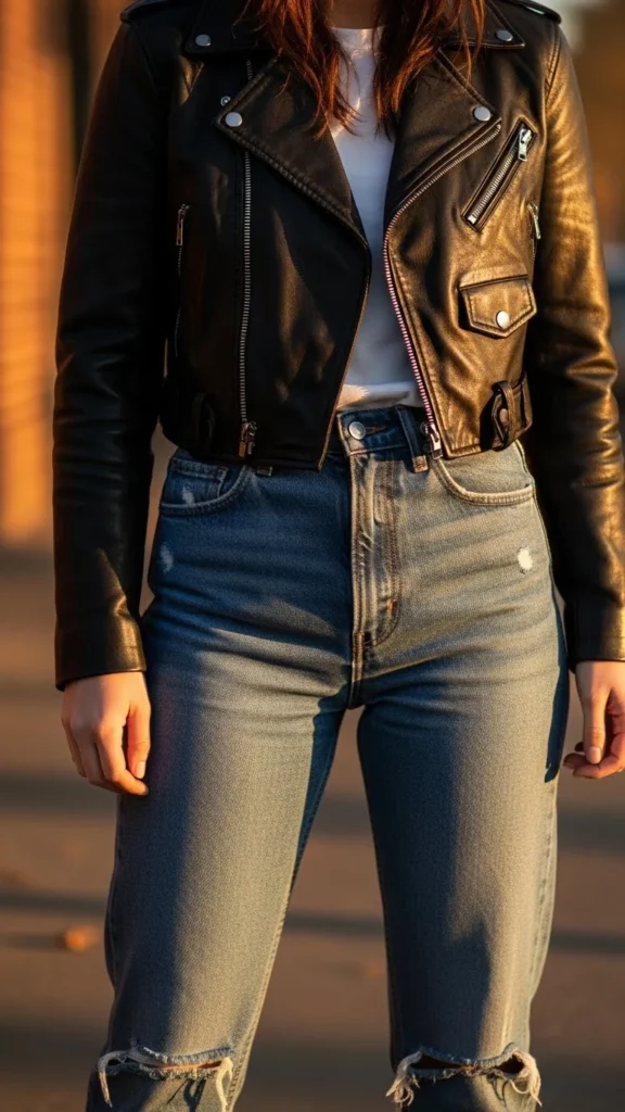 Cropped Biker Jacket