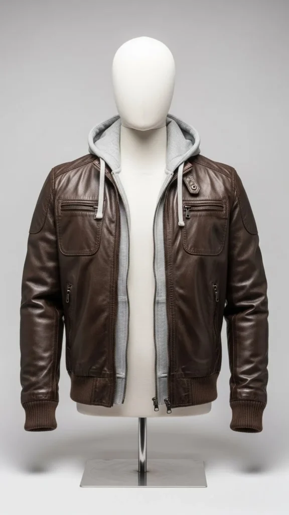 Hooded Leather Jacket