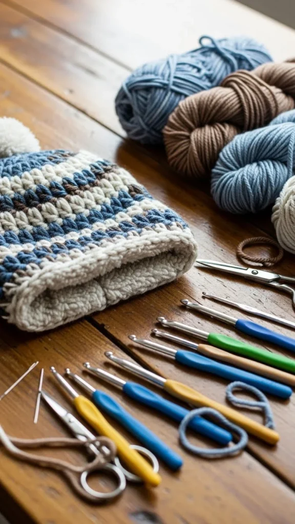 Lined Crochet Beanie