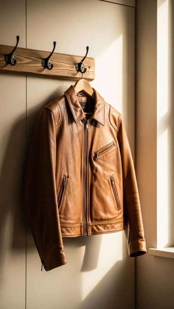 Minimalist Tan Leather Jacket