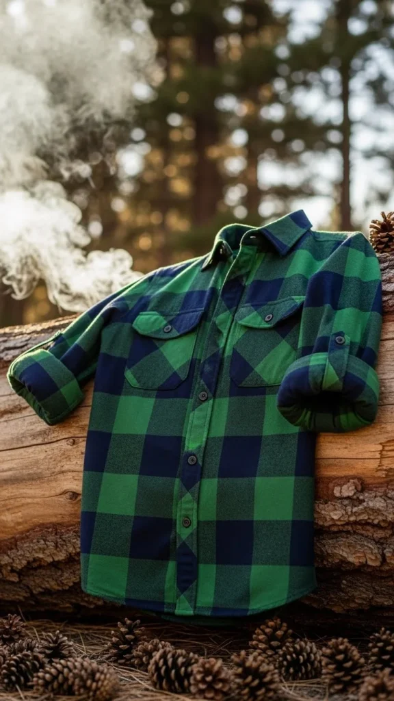 Navy and Green Lumberjack Flannel