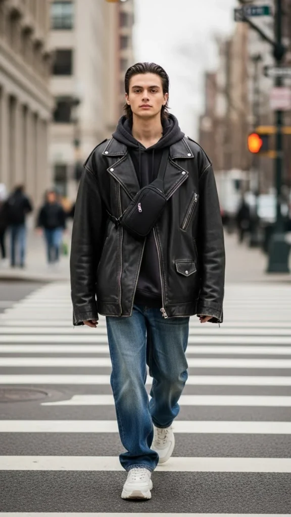 Oversized Leather Jacket