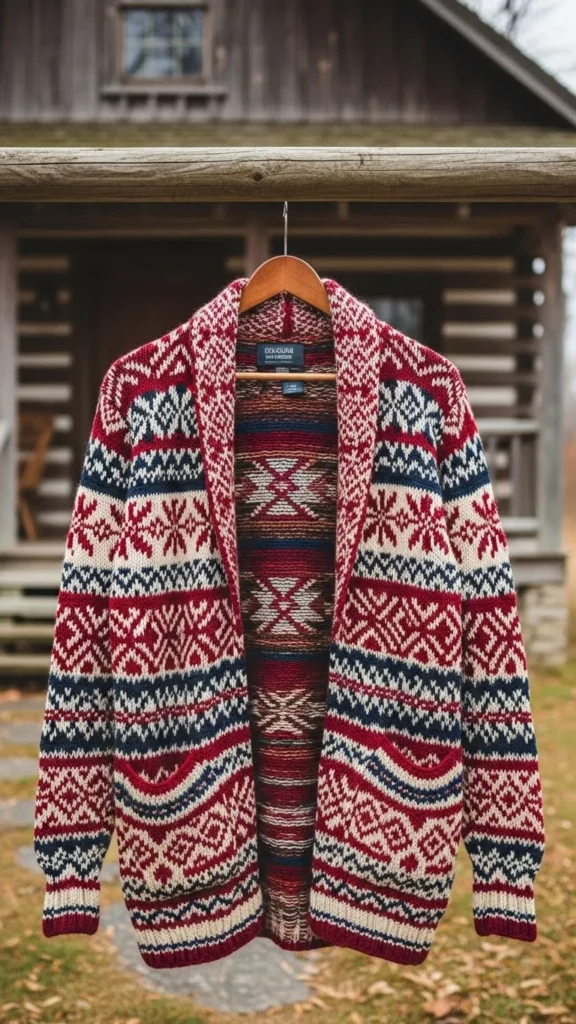 Patterned Knit Cardigan