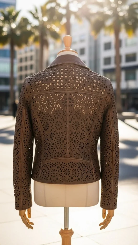 Perforated Summer Leather Jacket