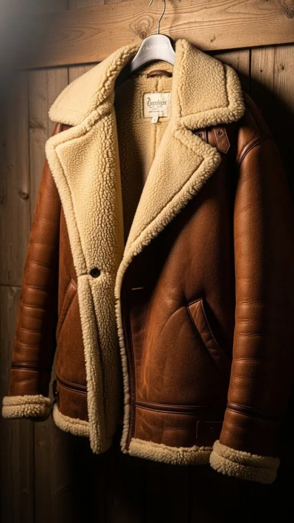 Shearling-Lined Leather Jacket