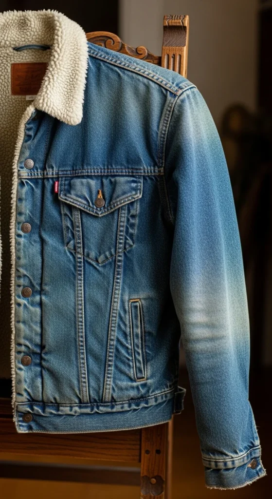 Sherpa-Lined Denim Jacket