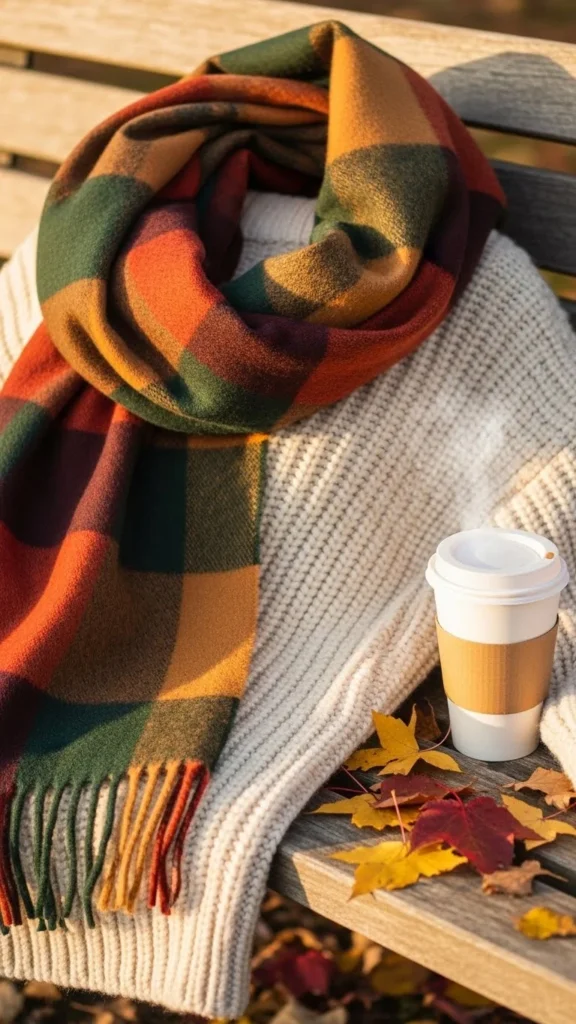 The Cozy Plaid Blanket Scarf