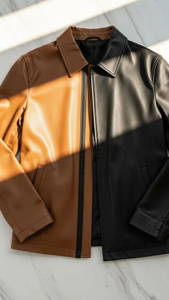 Two-Tone Leather Jacket