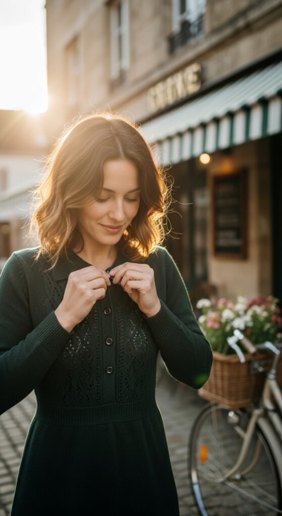 Button-Down Sweater Dress