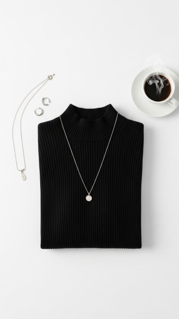 Ribbed Mock Neck Sweater