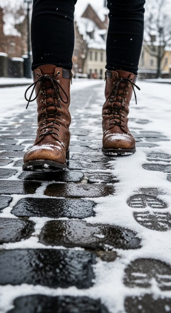 Lace-Up Mid-Calf Boots