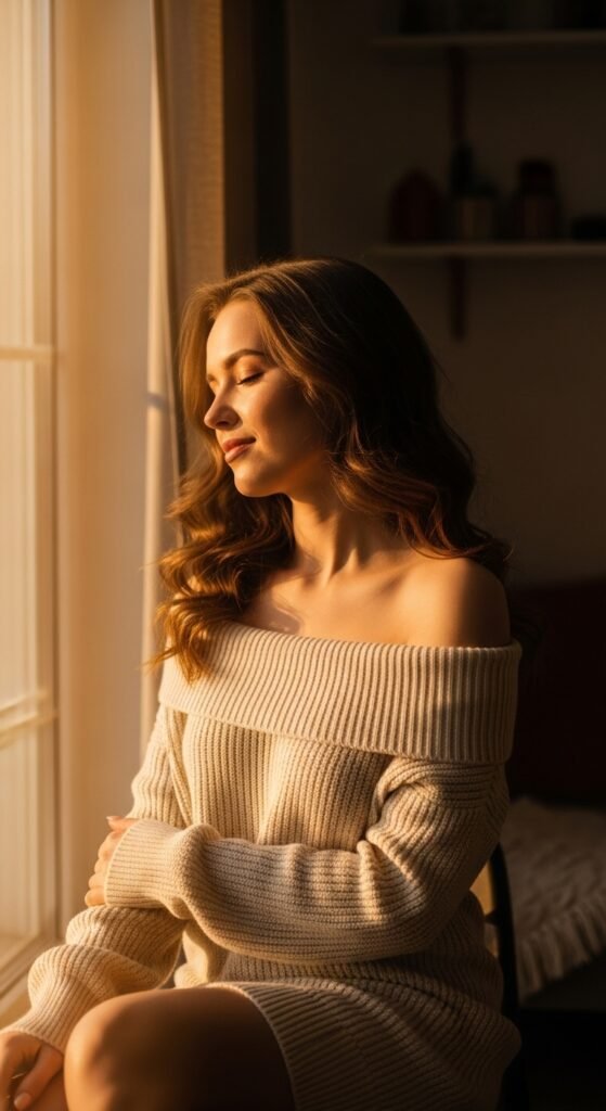 Off-Shoulder Sweater Dress