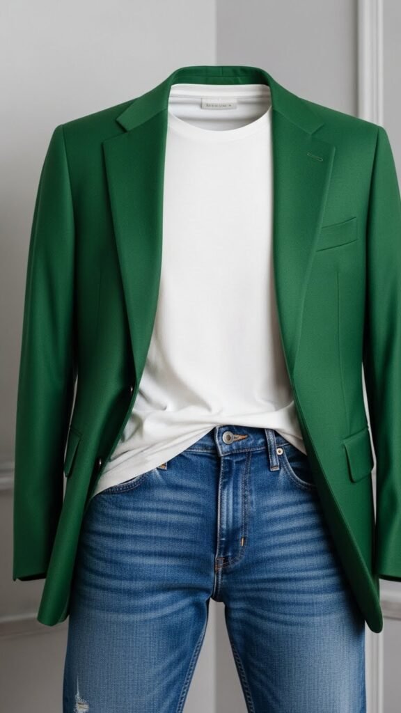 Green Blazer With Casual Basics