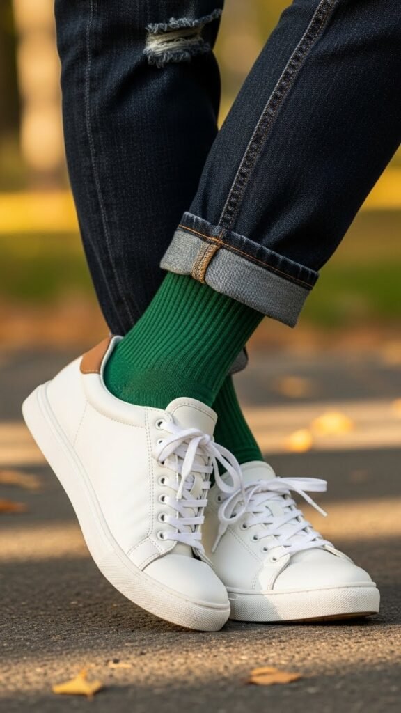 Green Socks Styled Subtly
