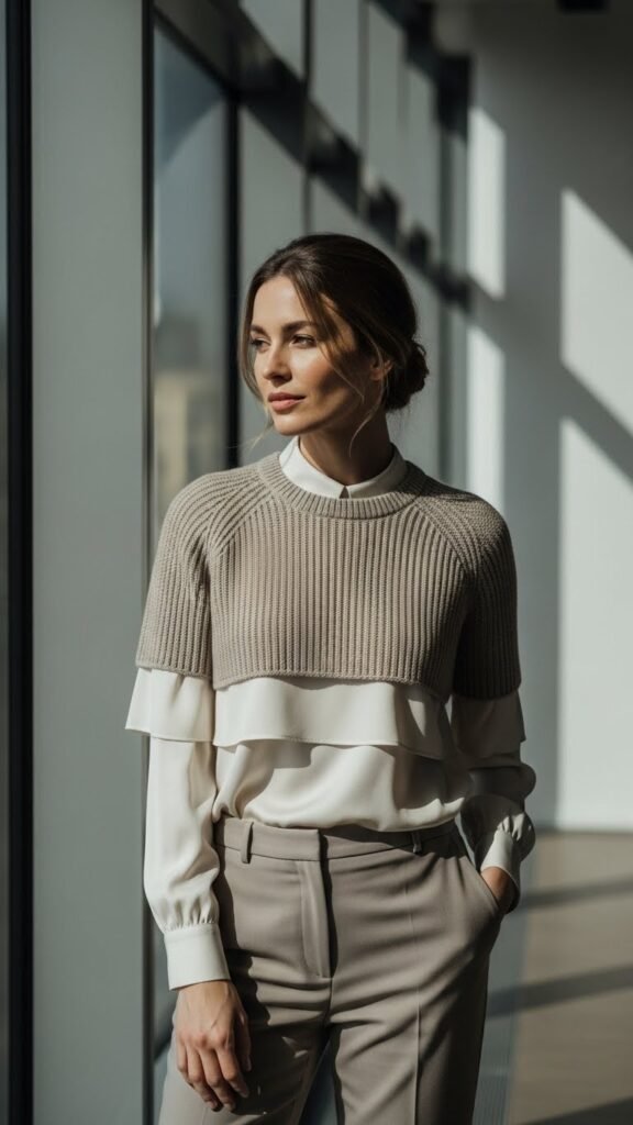 Neutral Monochrome Outfit with Soft Textures