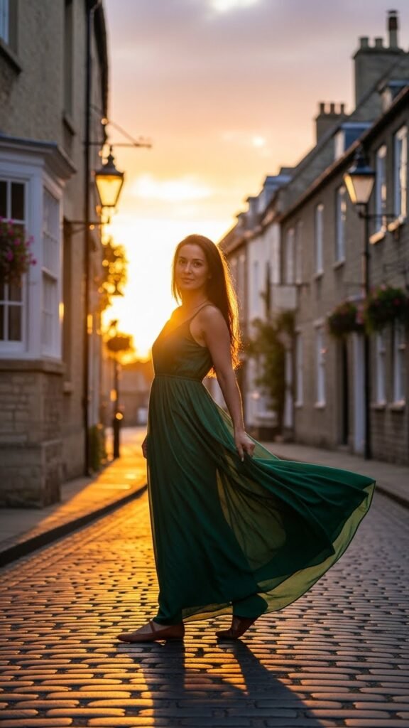 Romantic Maxi Dress with Flats