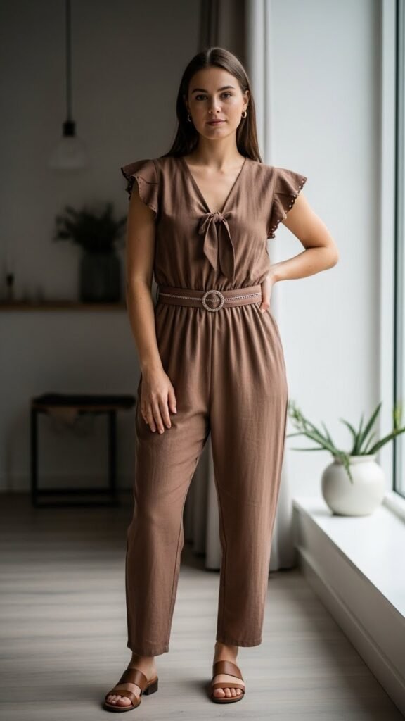 Relaxed Jumpsuit with Feminine Details