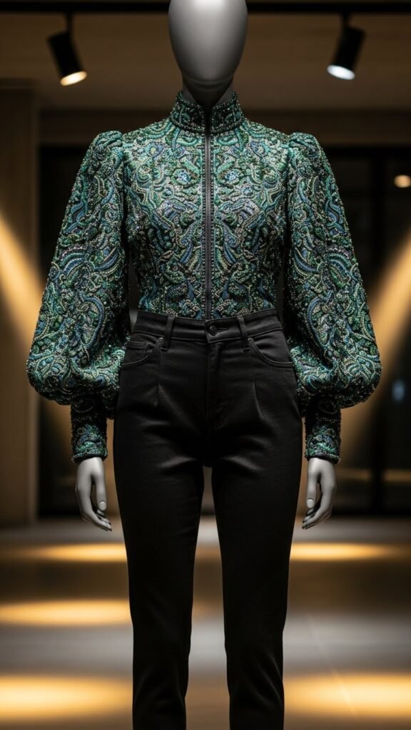 Black Jeans With a Statement Top