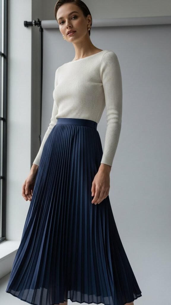 Pleated Skirt With Fitted Top