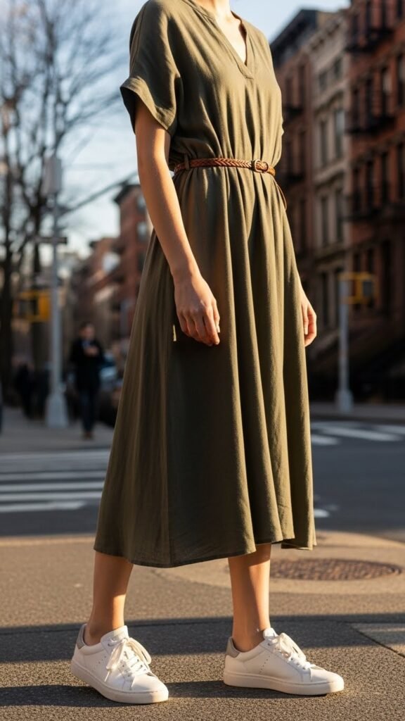 Casual Dress With Sneakers