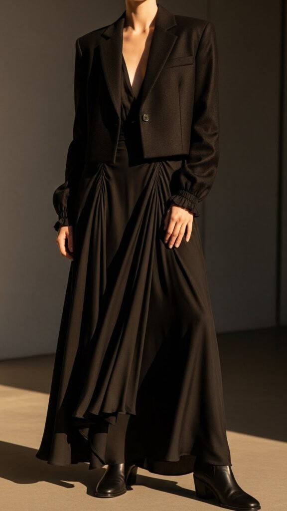 All-Black Outfit With Soft Details