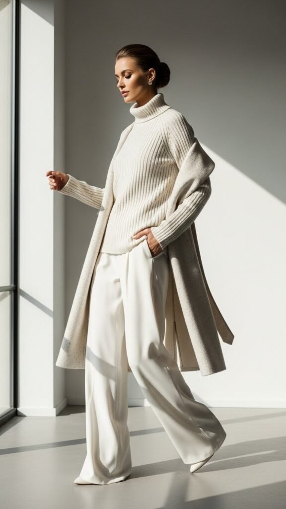 Monochrome Cream Outfit With Texture