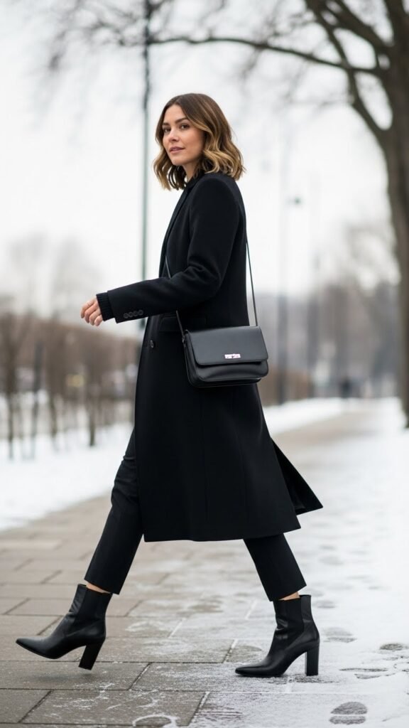 Pair the Coat With Streamlined Bottoms