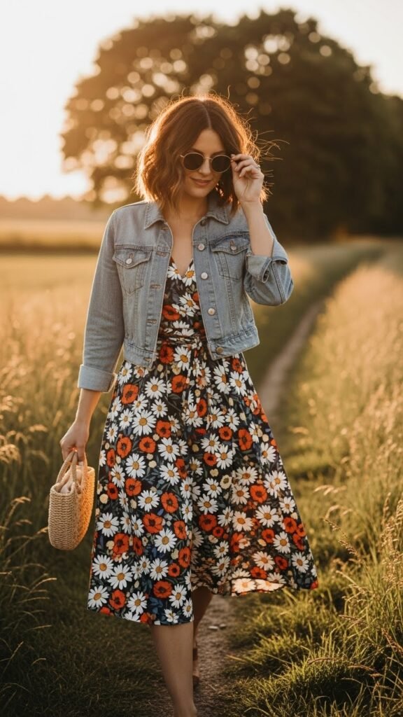 Style Denim Jackets With Dresses (Not Just Jeans)