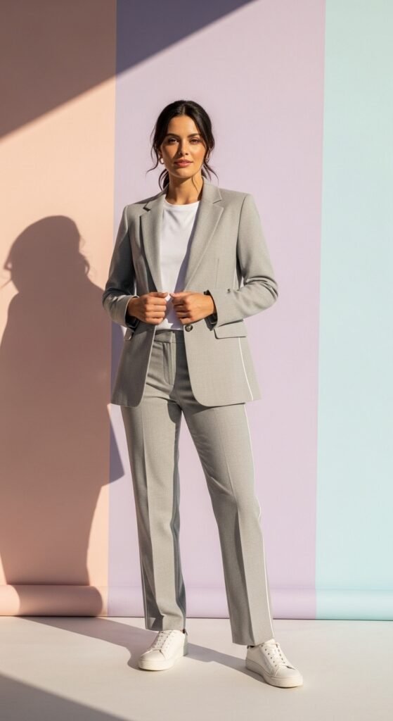 Lightweight Blazer Over Tee