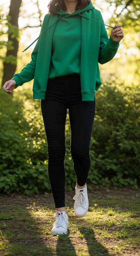 Lucky Green Hoodie With Leggings